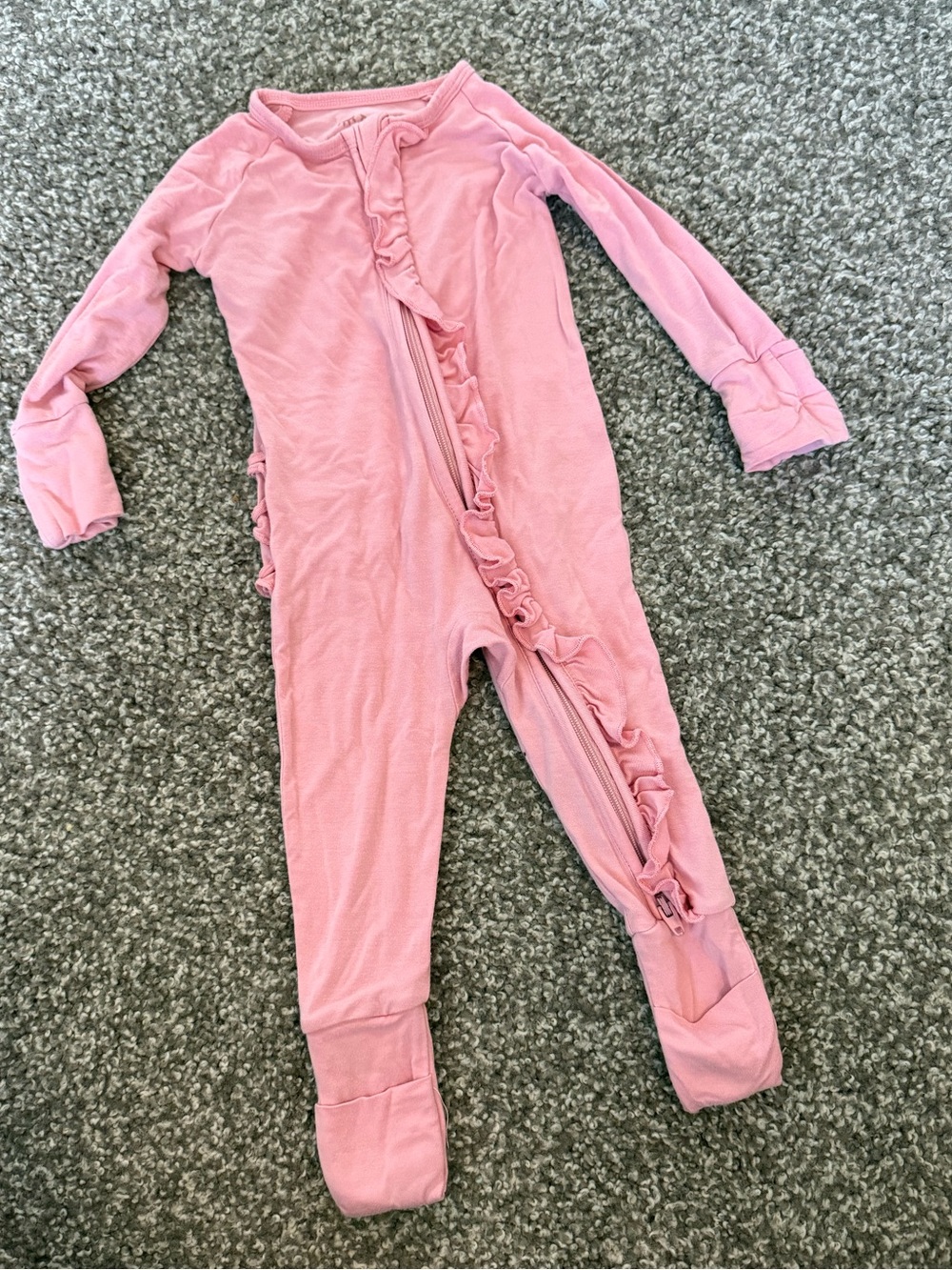 Little Sleepies Pink Ruffle Zippy